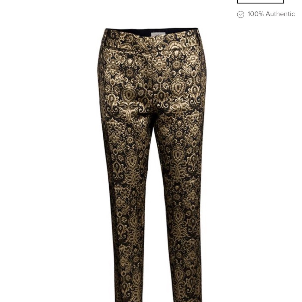 Paul & Joe Brocade Black and Gold Cropped Pants - Picture 2 of 14